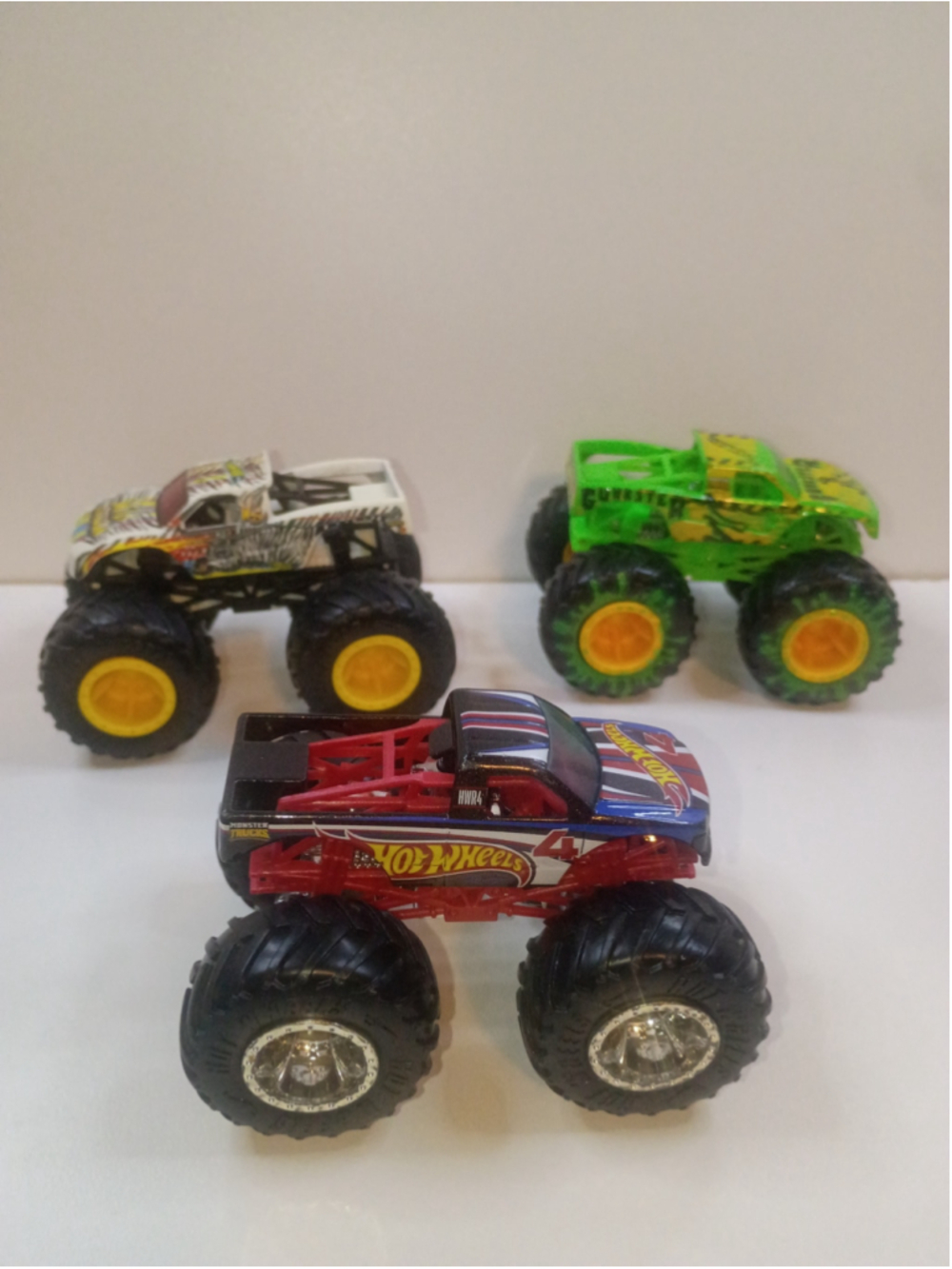 Lot of three Hot Wheels monster Jam monster trucks 1:64 scale